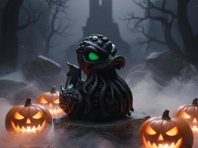 Halloween Quackthulu, Cthulhu duck, Undead Duck