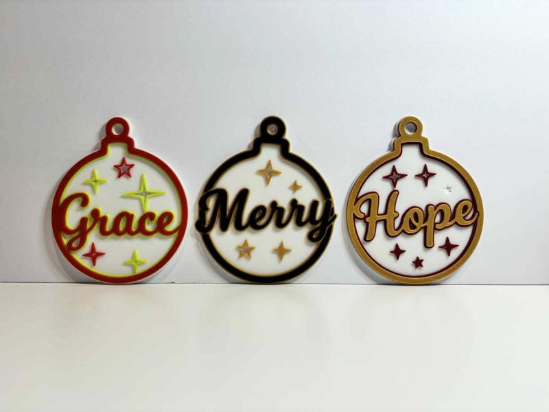 Set of 3 Christmas tree ornaments