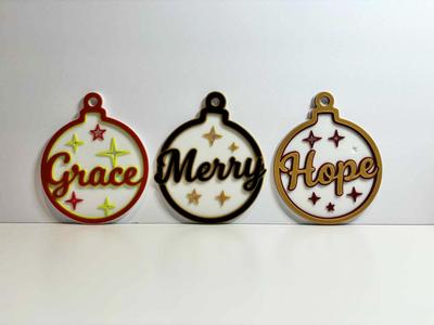 Set of 3 Christmas tree ornaments
