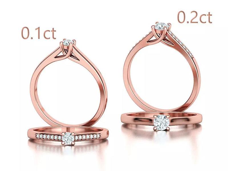 Solitaire Ring 4prong design 3mm and 4mm stones  3D Model Collection