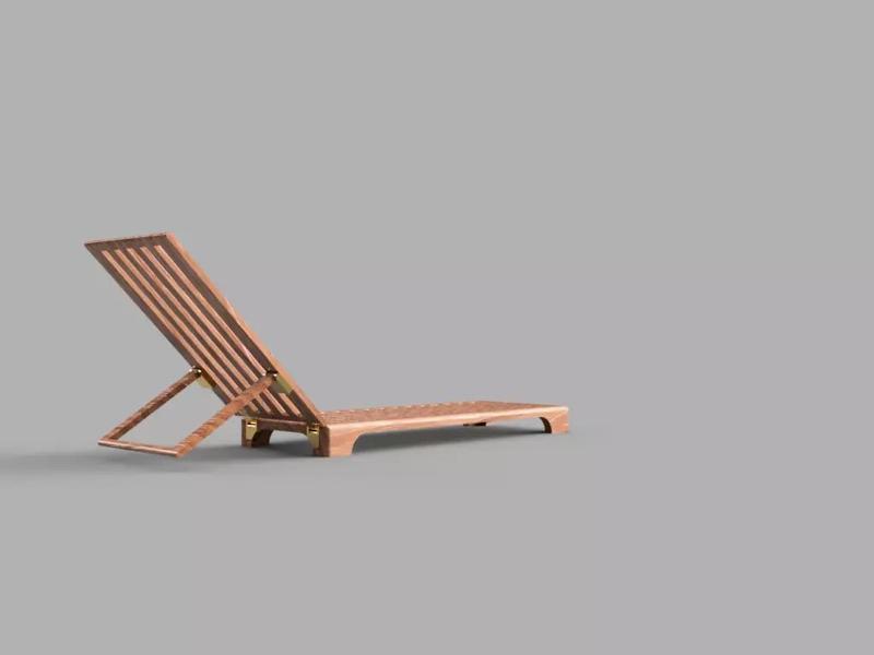 Recliner wooden lounge chair