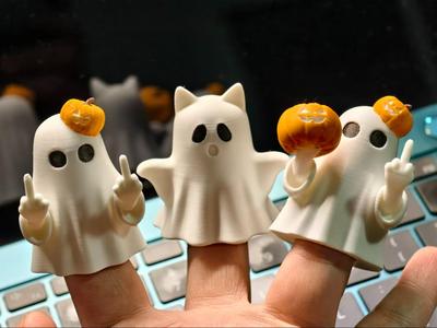 three cute little Halloween ghosts