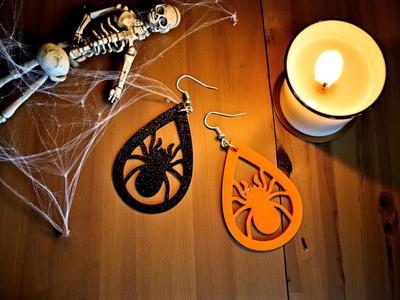 Halloween spider earrings
