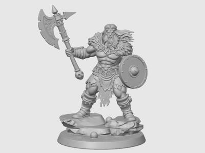 Human Barbarian Miniature D&D (45mm)