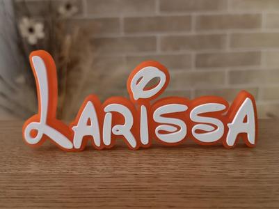 Disney Name Sign Larissa Kid Room Wall Decor Tag 