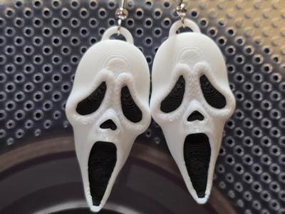 3D Ghostface mask earrings/keychain