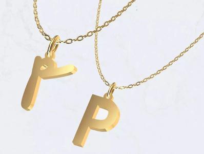 P - Letter Alphabet Pendant Necklace