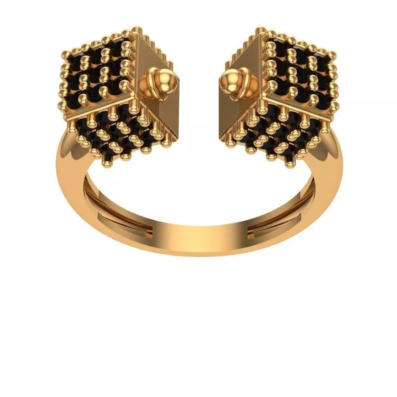 Rings cube ring with diamonds
