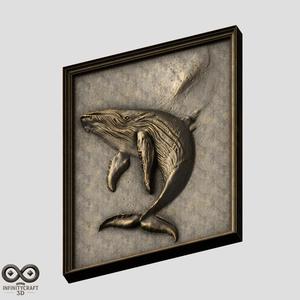 Majestic Whale Relief – Ocean Wall Art for CNC & 3D Print
