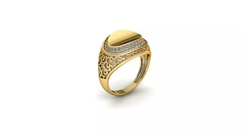 vintage gold ring print model slt