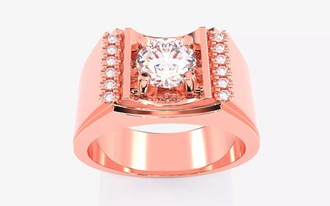 Mens Solitaire Ring 3dm stl renders details