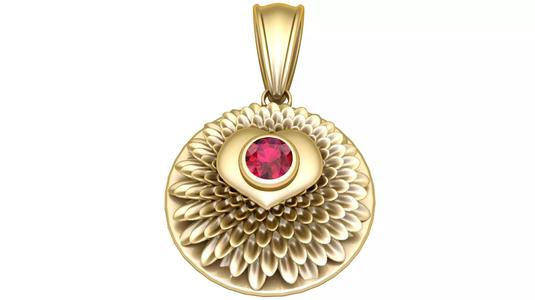 Golden Lotus Bloom Pendant