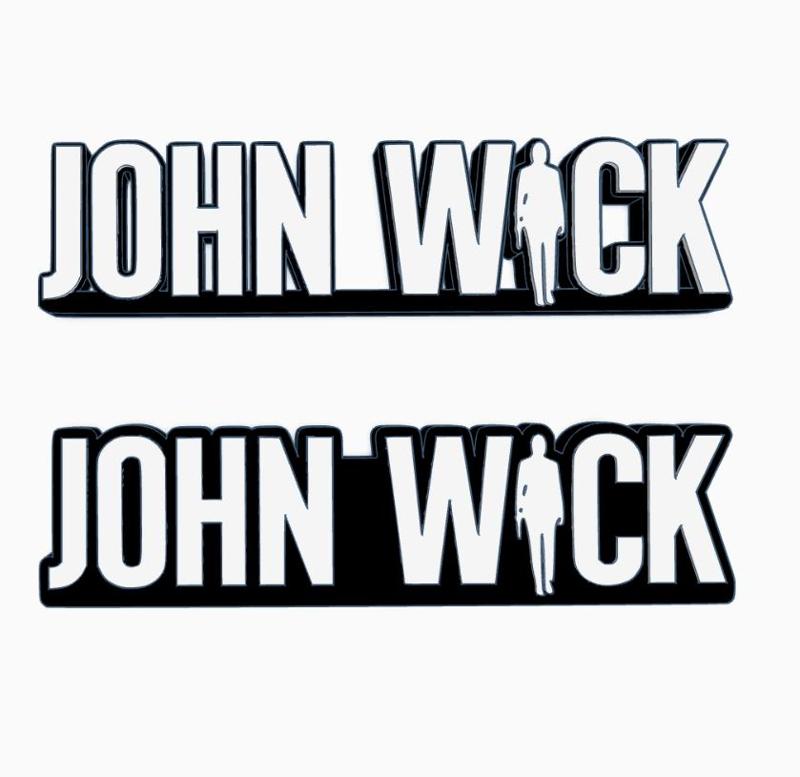 2x JOHN WICK Logo Display by MANIACMANCAVE3D