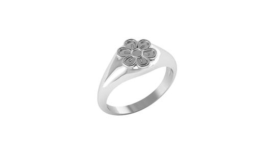 Unique flower ring signet style