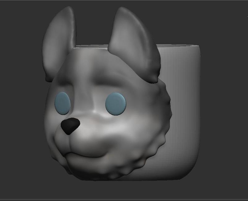 husky dog pot
