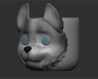 husky dog pot