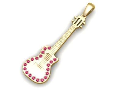 GITTAR GOLD PENDANT 3d printable model