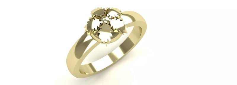 Flower Ring Sterling Platinum Gold Womens Jewelry