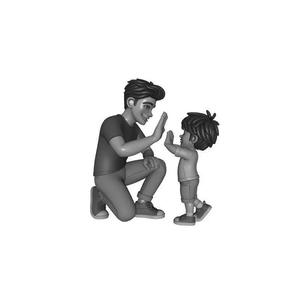 Father And Son Shaking Hands 3D Printed Fathers Day Sculpture