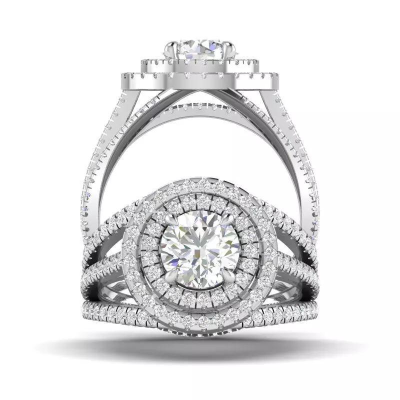 Double halo ring - JF046