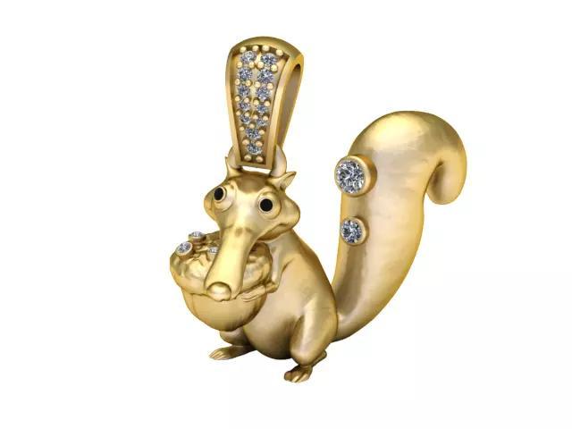 SQUIRREL PENDANT 3D PRINTABLE MODEL