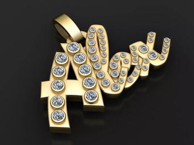 ALEX NAME GOLDEN PENDANT 3D PRINTABLE MODEL