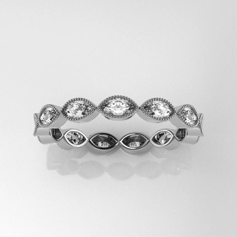 Marquise Milgrain Eternity Band