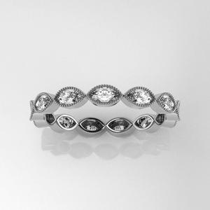 Marquise Milgrain Eternity Band