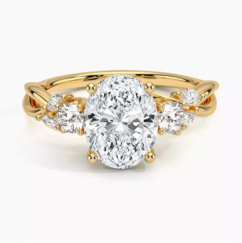 Willow 3 stone diamond engagement ring