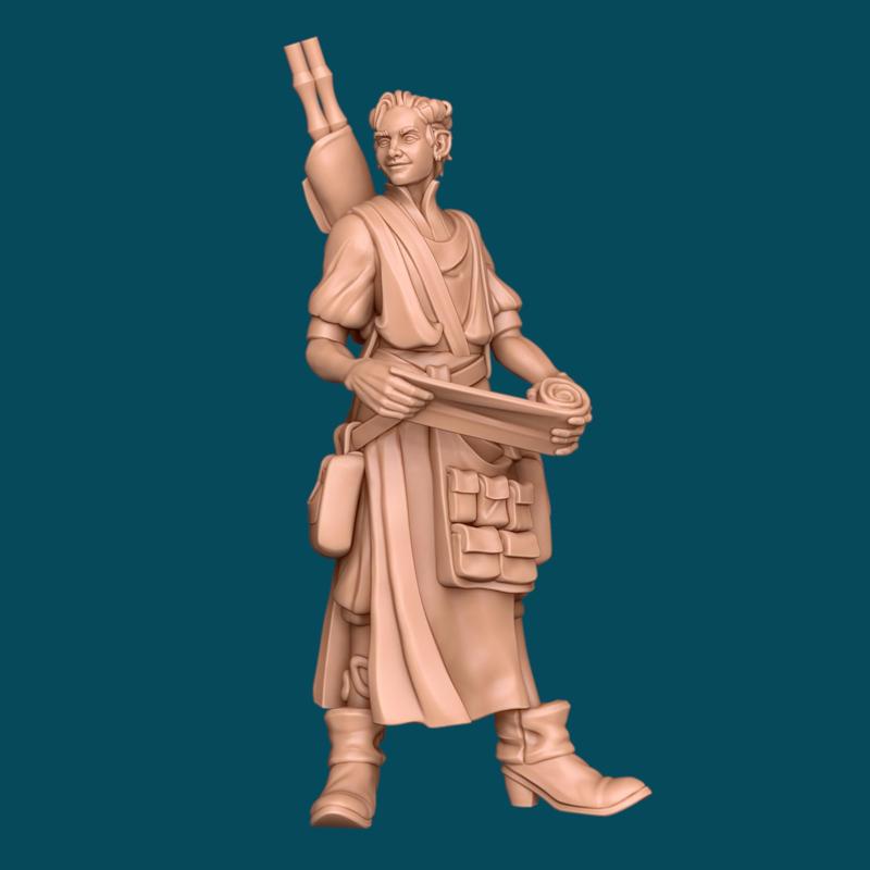 River, a tiefling medic - dnd miniature [presupported]