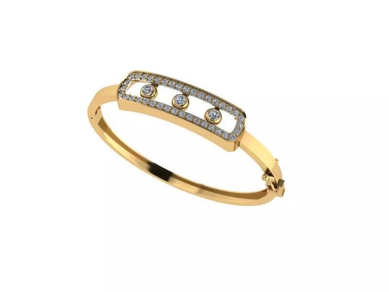 Luxury Gold Bracelet with Moving Bezel Diamonds