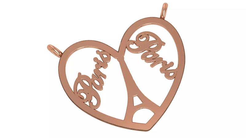 Paris Eiffel Tower Wire Mesh Plain Gold Pendant