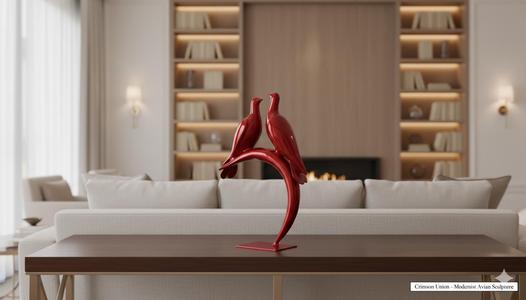 Modern Lovebirds Sculpture | Romantic and Elegant Figure 3D Printed Model