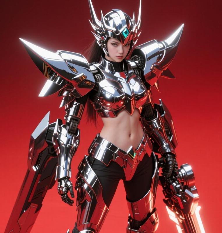 Chrome Aegis: Crimson Maiden Mech Suit