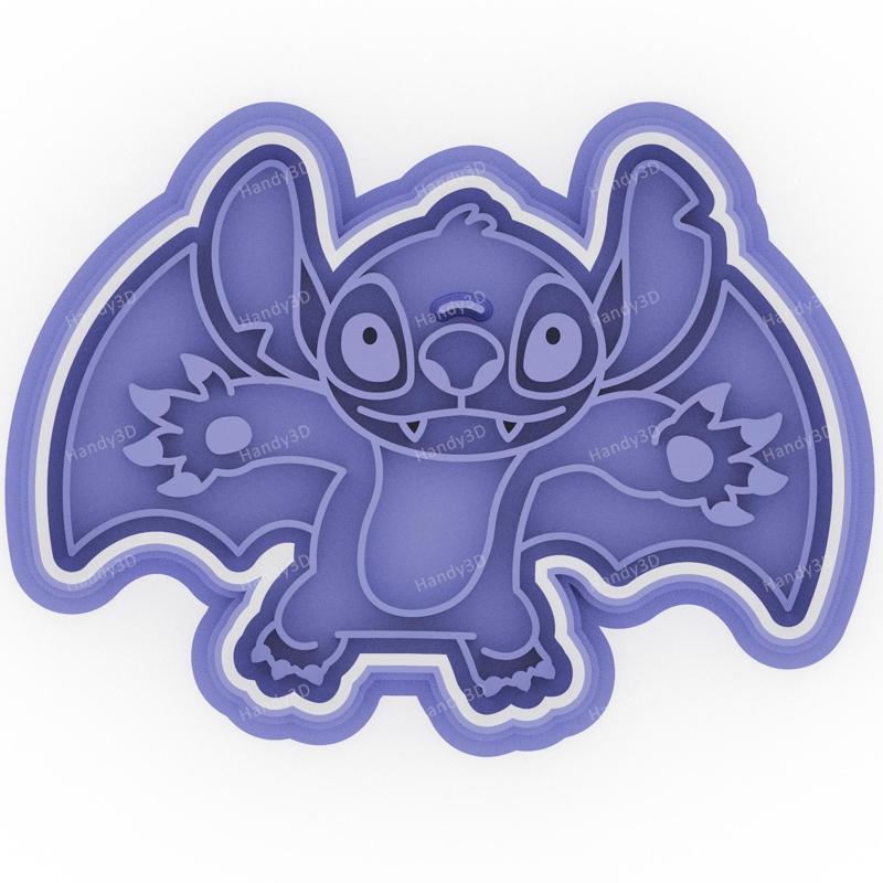 Vampire Stitch Cookie Cutter & Stamp - With Bat Wings (9 cm)