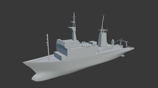 Ara Puerto Deseado Argentine Navy Ship, to scale and designed to print in 28 cm.