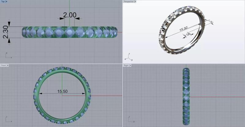 wedding band with stones