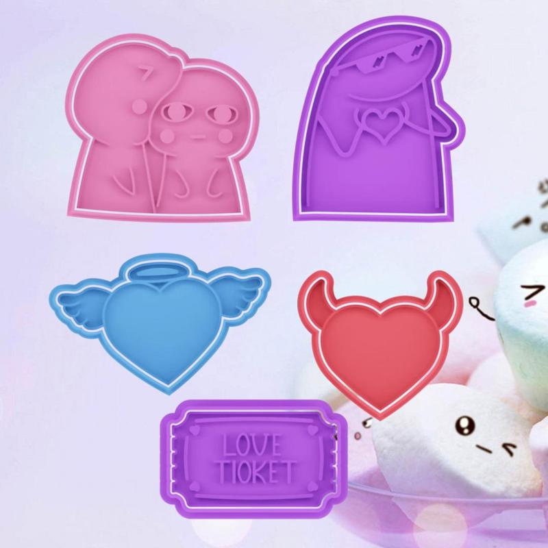 COOKIE CUTTER couples flork love evil set of 5