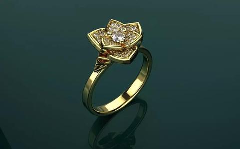 Delicate flower Ring -Jewelry 3D - AN-373