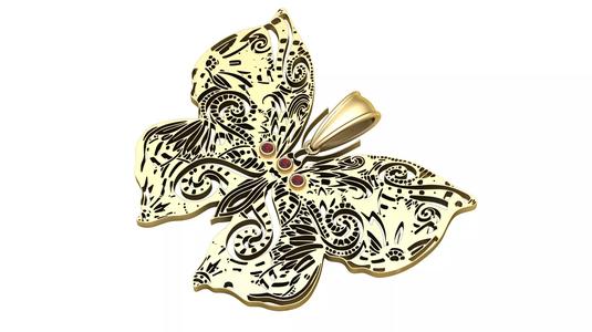 GOLDEN BUTTERFLY PENDANT 3D PRINTABLE MODEL