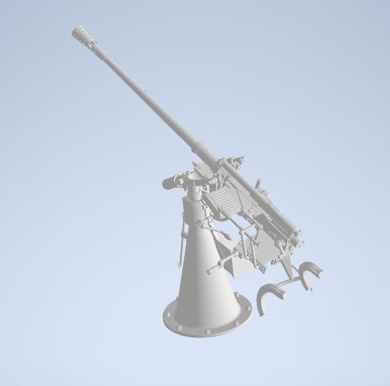 Flak C30 with base mount 30 1:25 German Kriegsmarine DKM