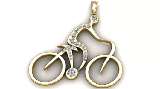 MEN CYCLING SYMBOL PENDANT 3D PRINTABLE MODEL