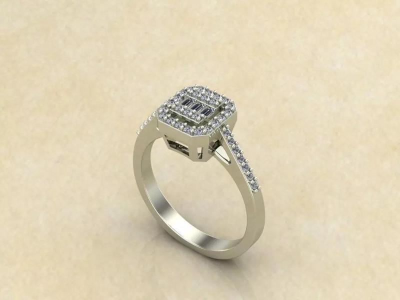 stl rings square diamond engagement ring