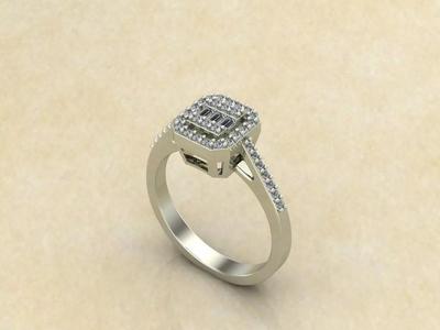 stl rings square diamond engagement ring