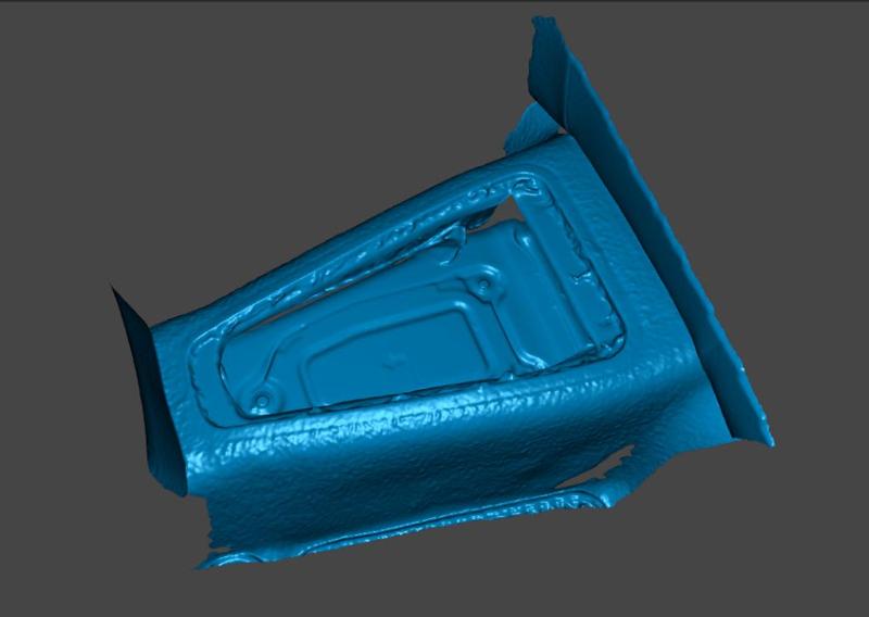 Nissan leaf 2013 Rear passenger compartment at the feet 3d scan mesh