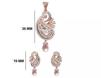 Women Earrings Pendant Set STL FBX JCD Details