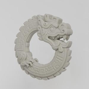 Mesoamerican Dragon Amulet/Decor 3D | Quetzalcoatl/Feathered Serpent STL Model |