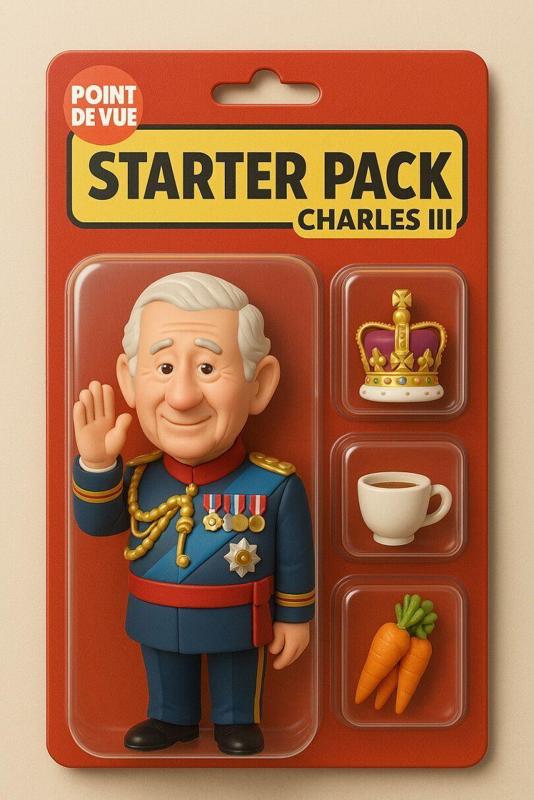 👑 King Charles III - Stylized 3D Figure with Accessories ☕🥕