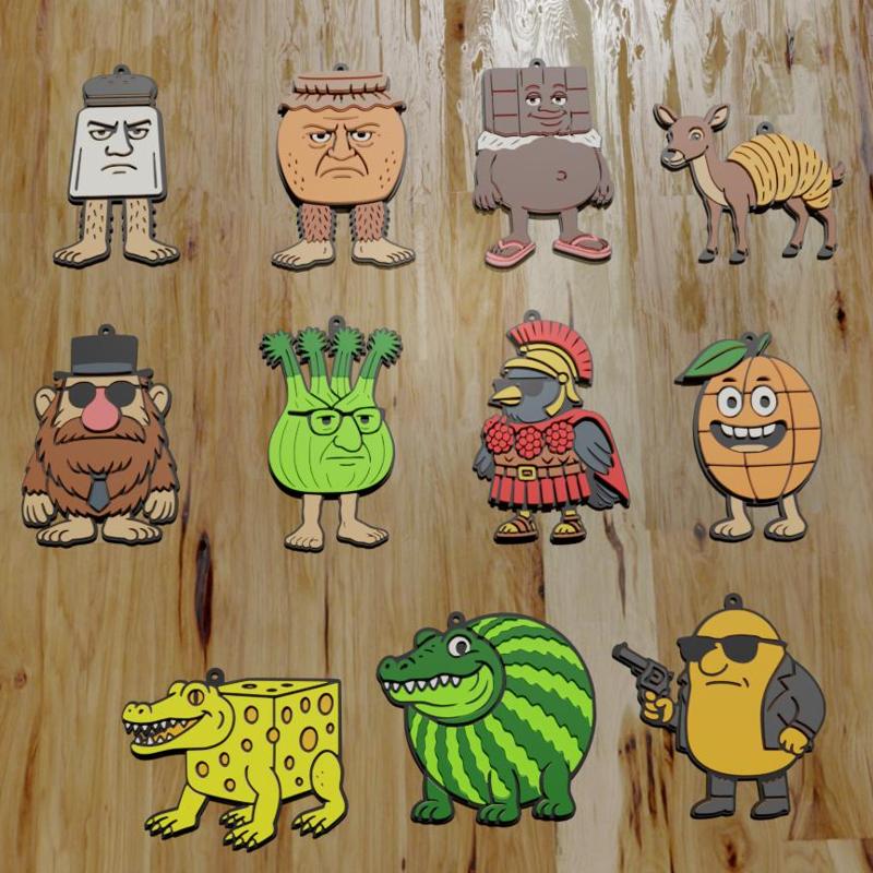 PACK 11 KEYCHAINS / KEYCHAIN / BRAINROT ITALIANO #3 - IA ITALIAN ANIMALS (STL AND 3MF)