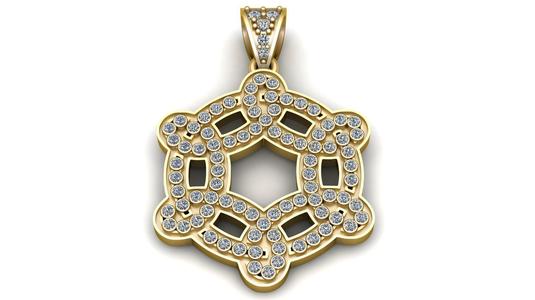 "Stellar Lattice" – 3D Printable Geometric Diamond Pendant